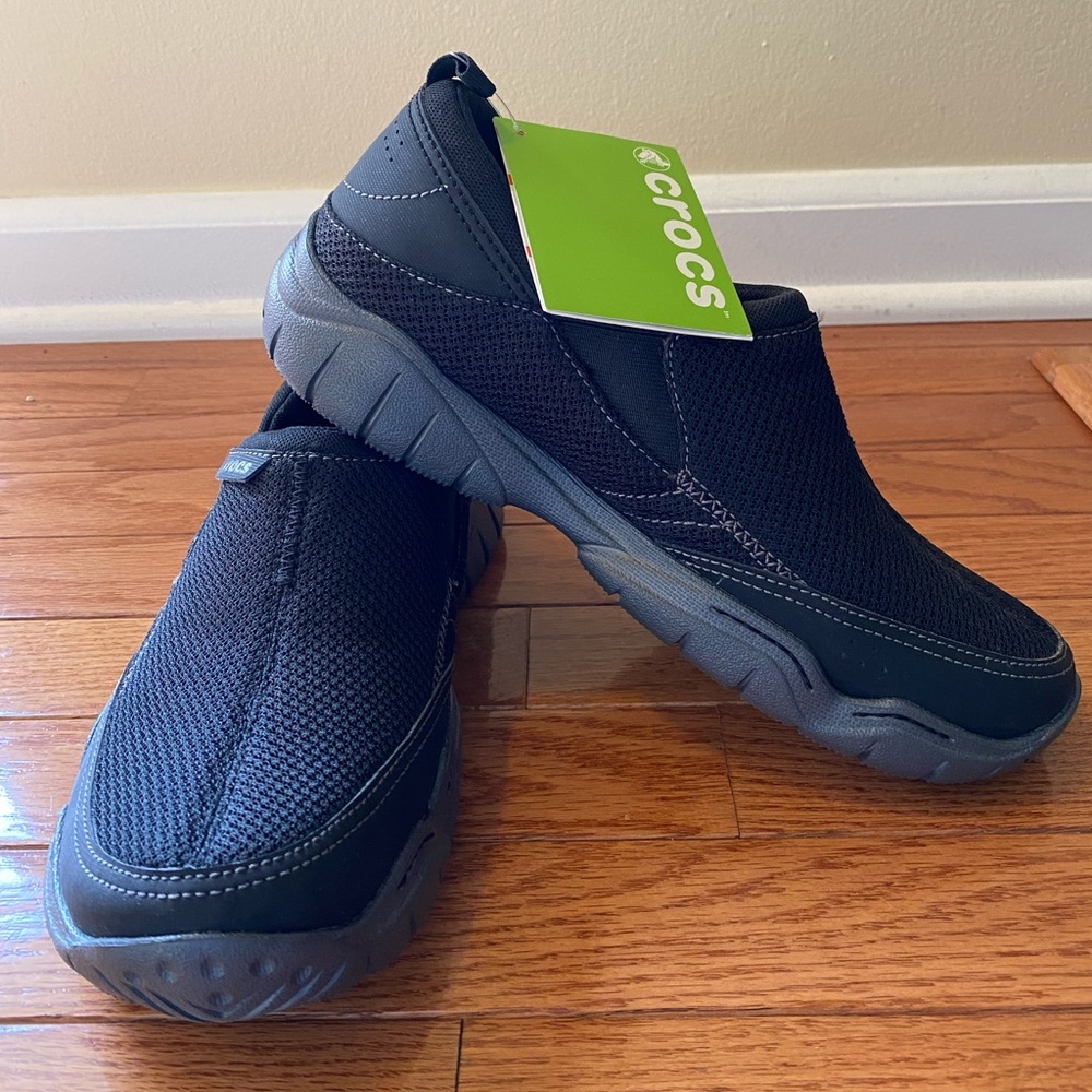 crocs men’s Size 9 black swiftwater mesh moc
